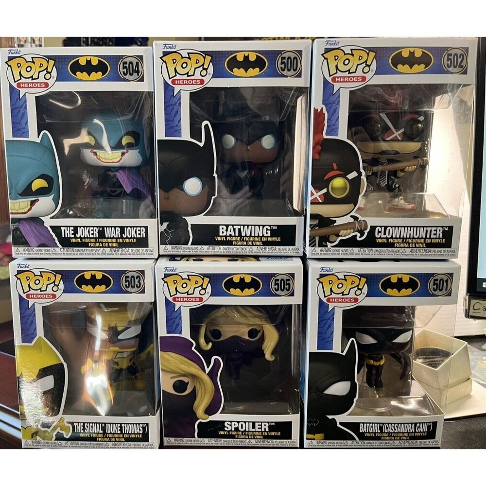 6 New! Cased! Batman War Zone Funko Pop! Vinyl Figure Set #500 To #505 W/ Joker!